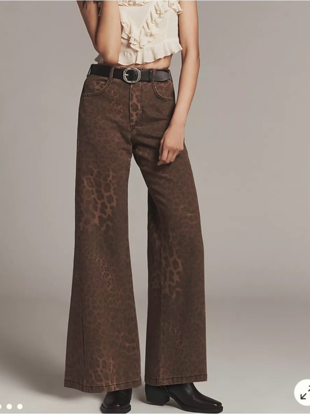 Anthropologie Pilcro The Adi Leopard Mid-Rise
Flare Jeans by Pilcro 25P
